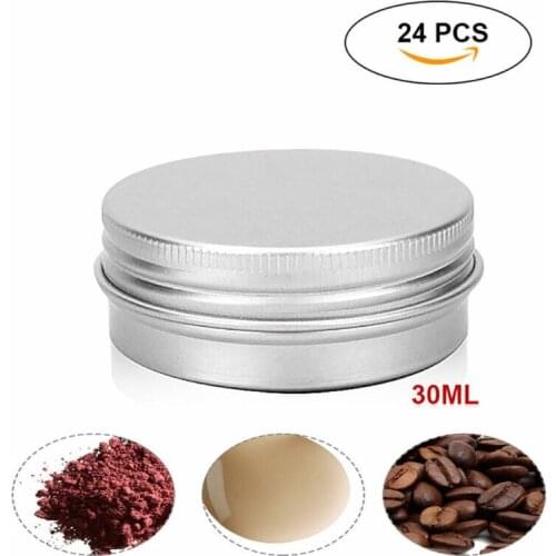 30ML Portable Small Tin Packing Box Refillable Containers Silver Round Aluminum Cosmetic Cream Sample Jar