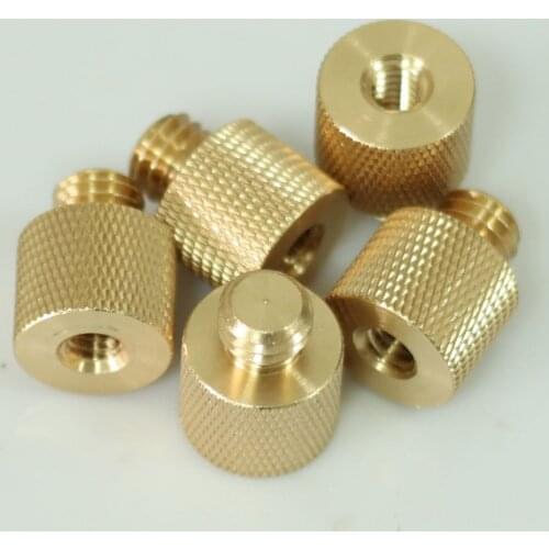 5pcs Brass Adapter 1/4"-20 female To 3/8"-16 male fr light stand tripod camera (pack of five)