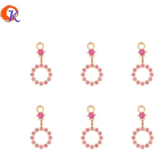 Cordial Design 50Pcs 8*15MM Jewelry Accessories/CZ Charms/Hand Made/Earrings Connectors/Loop Shape/DIY Making/Earring Findings