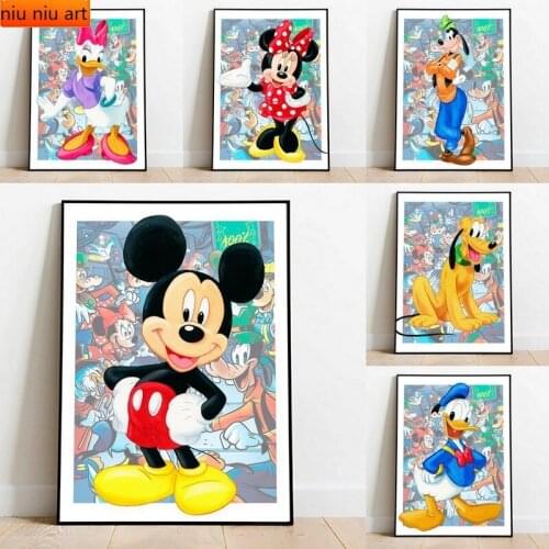 Disney Full Diamond Embroidery Comics Mickey Mouse and Donald Duck Diamond Mosaic Diamond Painting Cross Stitch Kits Home Decor