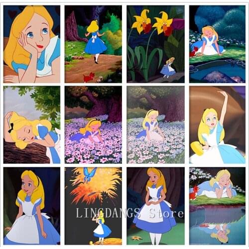 Disney 5D DIY Diamond Painting Alice In Wonderland Cartoon Princess Full Drill Diamond Mosaic Embroidery Cross Stitch Home Decor