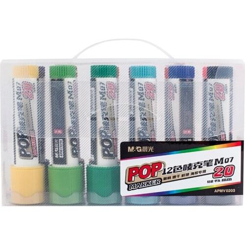 Big Head 12mm 20mm 12 Color Graffiti Art Supplies Waterproof Quick-Drying Mark Painting Advertising Hand-Painted Poster Set Pen