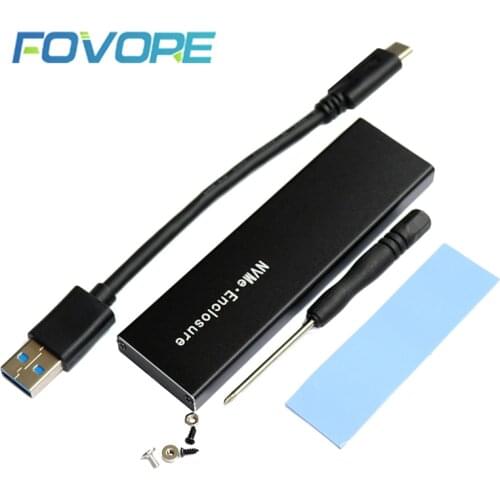NVME USB 3.1 adapter case nvme ssd m.2 to usb adapter m2 USB3.1 enclosure for m2 2280 2260 2242 2230 SSD chip RTL9210 NEW