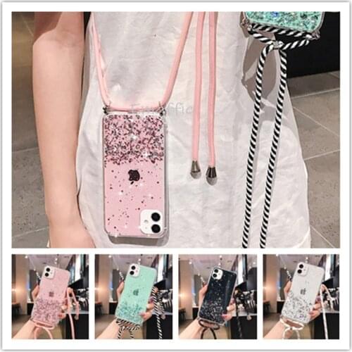 Neck Strap Case for Oppo Find X3 Pro X2 Neo Reno 4 Lite 4Z 4F 3 2 Z 2Z 2F 5 6 Pro Plus Soft Lanyard Bracelet Case Cover Shell