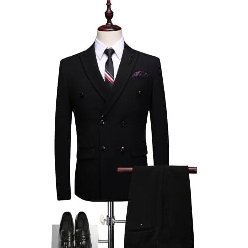 Black Formal Men Suit Slim Fit Mens Suits Bespoke Groom Tuxedo Blazer for Wedding Prom Jacket Pants with Vest 3Pcs