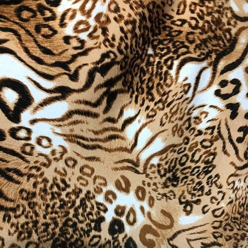 Leopard digital printing four side elastic knitted polyester clothing dress fashion imported spring and summer fabrics