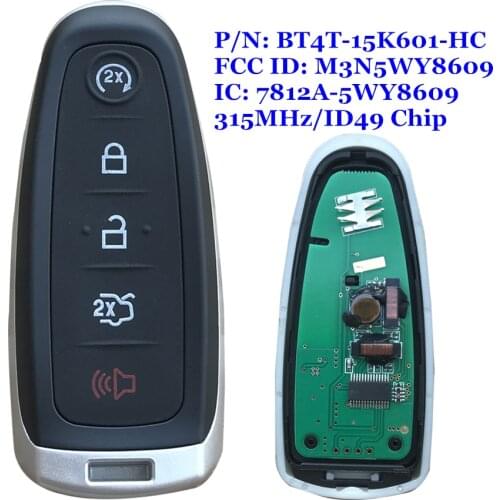 Smart Remote Key Fob M3N5WY8609 315Mhz ID46 For Ford Edge Escape Explore Expedition Flex Focus Taurus Car Keyless Uncut Blade