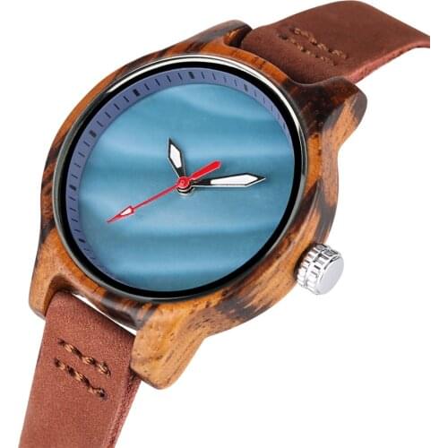 Elegant Colorful Ultra-thin Dial Wood Women Watches Leather Band Ladies Wrist Watch Bracelet New Timepieces Gifts Female