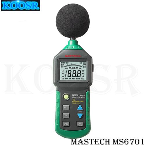 MASTECH MS6701 Autoranging Digital Sound Level Meter Decibel Tester Noise Meter with RS232 Interface and Software,30dB to 130dB