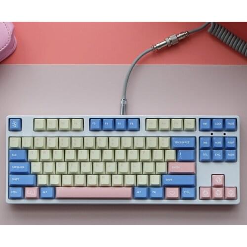 126 Key Bubble Main Image Light Yellow Keycaps PBT Dye-Sublimation Mechan Keyboard Key Cap Cherry Profile
