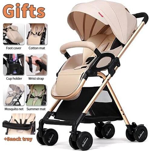 Baby stroller can sit reclining shock absorber umbrella high landscape folding BB hand new listing can sit reclining light high