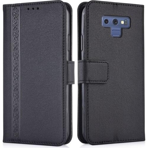 3d Embossed Leather Case for Samsung Galaxy Note 9 Note9 N960 N960F SM-N960F 6.4'' Back Cover for Samsung Note9 Wallet Case