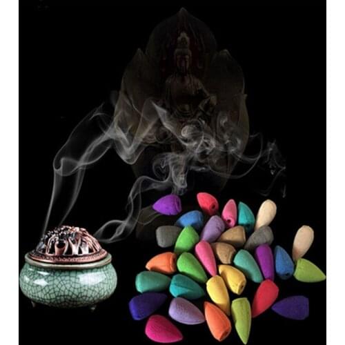 Natural Reflux Bulk Indian Lavender Jasmine Incense Cone Deodorant Lemon Sandalwood Peony Room Incense Smoke Tower Bouquet Home