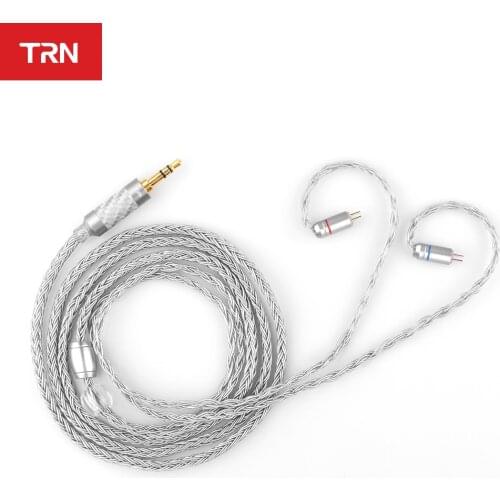 NEW TRN T2 16 Core Silver Plated HIFI Upgrade Cable 3.5/2.5mm Plug MMCX/2Pin Connector For TRN V80 V3 AS10 IM2 IM1 T2 C10 C16 S2