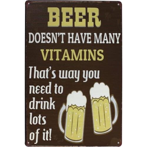 Beer Vintage Funny Home Decor Tin Sign Retro Metal Bar Pub Poster 12 x 8