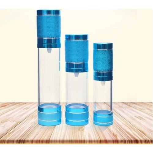 15ml pink/blue airless bottle,transparent body pink lid for serum/lotion/emulsion/essence/oil/foundation/gel cosmetic packing