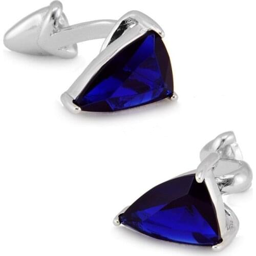 SPARTA AAA zircon Dark Blue cufflinks mens Cuff Links + Free Shipping !!! metal buttons