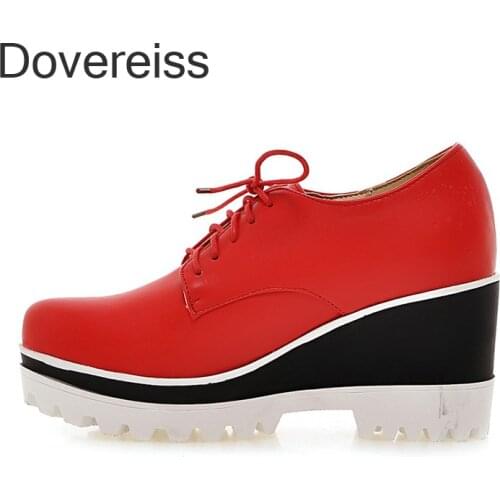 Fashion New Sexy Pure Color White Red White Pumps Round Toe Wedges Elegant Cross Tied New 41 42 43