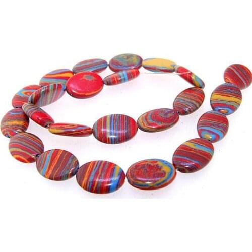 Unique Pearls jewellery Store,13x18mm Oval Red Malachite Jasper Egg Gemstone Loose Beads LC3-0175