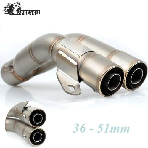36-51MM Universal Motorcycle Double Exhaust Muffler Pipe escape moto For YAMAHA MT 09 01 07 T-MAX 530 ABS YZF R1 R6 XV 950 R ABS