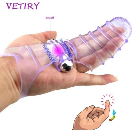 VETIRY Finger Sleeve Vibrator Female Masturbator G Spot Massage Sex Toys For Women Lesbian Orgasm Clitoris Stimulate Sex Shop