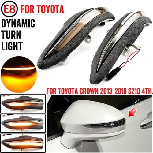 Car Rear View Mirror LED Dynamic Turn Signal Light Side Wing Sequential Indicator For Toyota Crown 2013-2018 S210 4th