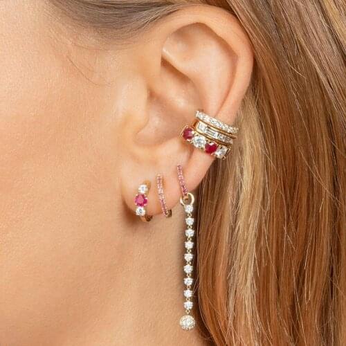 2021 Summer New 925 Sterling Silver Minimal Delicate Fashion Bling Cz Long Tassel Colorful Dangling Earring For Women Wholesale