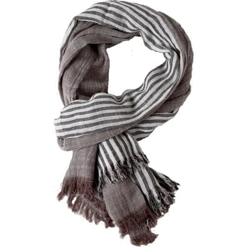 DIFANNI Fashion Spring And Summer Scarf Luxury Brand Cotton Striped Scarf Women Ethnic Style Sunscreen Shawls Soft Crinkle