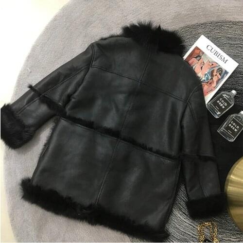 Winter Women Double-Faced Coat Wool Real Merino Fur Coats Warm Thickening Motocycle Outwear 2020 MF424