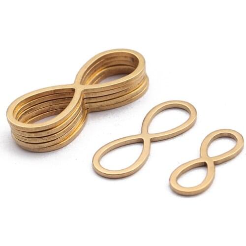 1pack Stainless Steel Gold Endless Infinity Symbol Charms Connector For Necklace Bracelet Jewelry Findigns Making Crafts