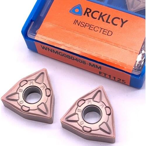 10pcs RCKLCY turning carbide inserts tools WNMG080408 MM FT1125 CNC externing turning tool for steel stainless