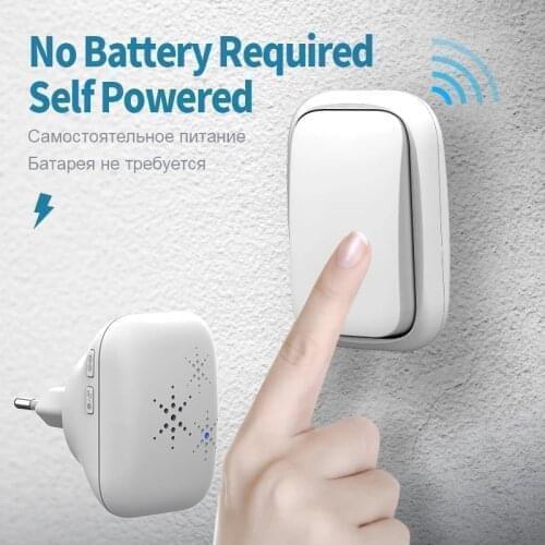 150M Ring Doorbell Wireless Doorbell No Battery Waterproof Self-Powered Door Bell Home Cordless Ring Dong Chime Timbre Calling