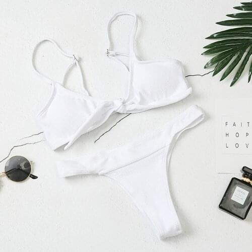 2020 New Sexy Bikinis Solid Bikini Set Hot Sale Padded Swimsuit Women Swimwear Bathing Suits