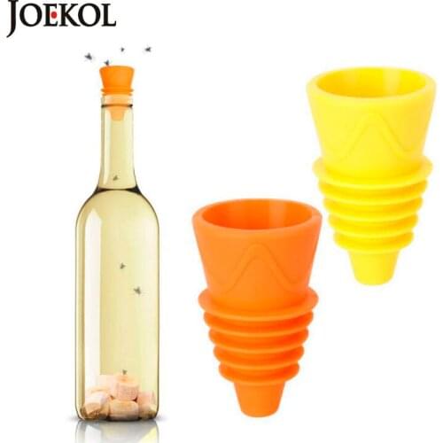 4PCS Flexible Flies Trap Funnel Reusable Silicone Pest Control Fruit Flies Catcher Killer Home Garden Kitchen Fly trap Fitting