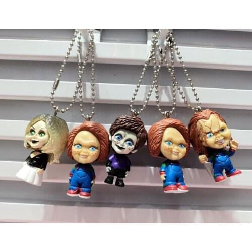 5pcs/set Scary chucky Horror Movies Childs Play Figure Keychain Toys