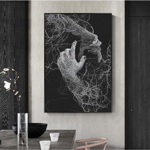 Abstract Holding Hands Wall Art Canvas Paintings Art Posters And Prints Black White Love Hands Art Wall Pictures Home Decor
