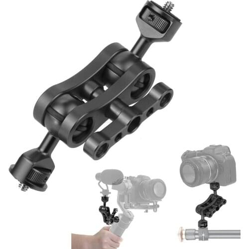 Aluminum Alloy Mount Holder with Ball Head 1/4IN Screw Stands Arm Adaptor for Gopro Hero SJcam DJI OSMO Action Cameras Monitors