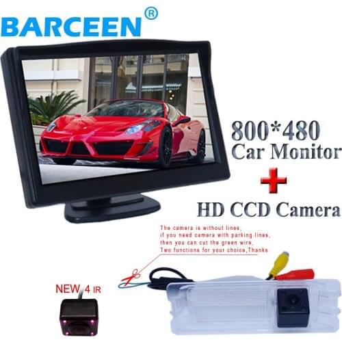 Car Backup camera and car screen monitor 2 in 1 set include 5" wide screen lcd with 170 degreem ir lights lens for Nissan March