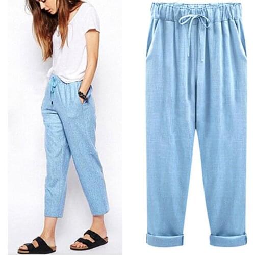 Pants for Women Plus Size Solid Color Casual Loose Female Trousers Wide Leg Harem Long Trousers 6XL Sweatpants WomaN