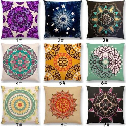 New Dreamy Nature Lovely Flower Soul Mandala Crown Chakra Floral Pattern Design Prints Colorful Cushion Cover Pillow Case