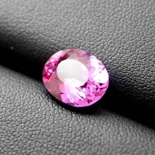 More cutting oval shape Pink Tourmaline flawless faceted created gemstone beads for jewelry making diy decorative gemstones