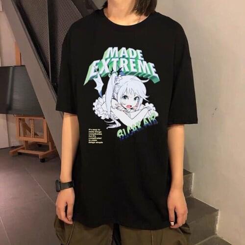 Japanese Streetwear top Harajuku hip-hop cotton T-shirt gothic summer short-sleeved anime casual Ulzzang tees Y2K women clothing