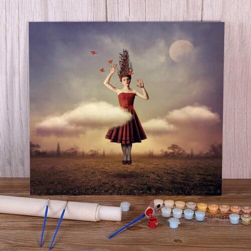 Woman Girl Painting By Numbers Complete Kit Acrylic Paints 40*50 Paiting By Numbers New Design For Kids Wholesale For Art