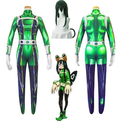 My Hero Academia Froppy Tsuyu Asui Costume Lycra Suit Jumpsuits For Women Halloween Adults cosplay