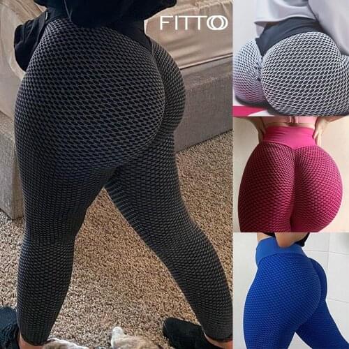 FITTOO Grid Tights Yoga Pants Women Seamless High Waist Leggings Breathable Gym Fitness Push Up Clothing Girl Yoga Pant