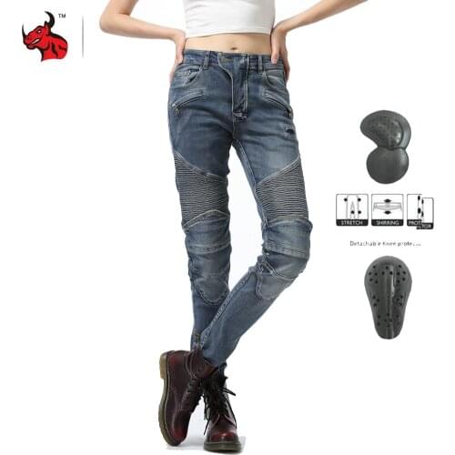 Summer Motorcycle Jeans Wearable Motorcycle Pants Women Motocross Pants Biker Motorbike Pantalones Moto Racing Riding Pants for