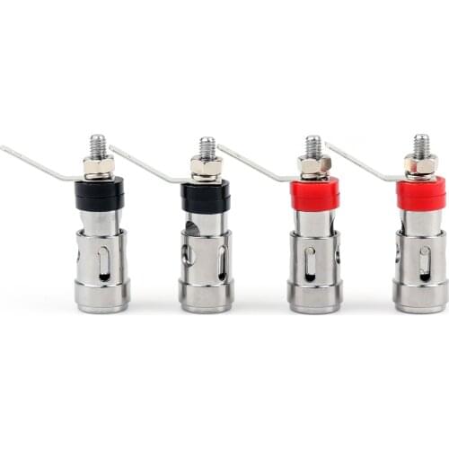 Artudatech 4 Pcs Copper Speaker Binding Post Spring Loaded Subwoofer Basket Terminal