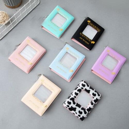 3 Inch Printing Mini Photo Album Square Hollow Cute Photocard Holder Pockets Star Collection Photo Sticker Album Storage Book