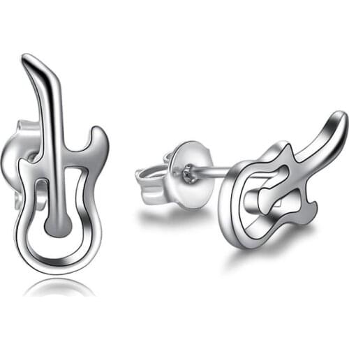 Fashion Violin Stud Earrings For Women Earring Earings Silver color plated Jewelry Earing Brincos Brinco Oorbellen Pendientes