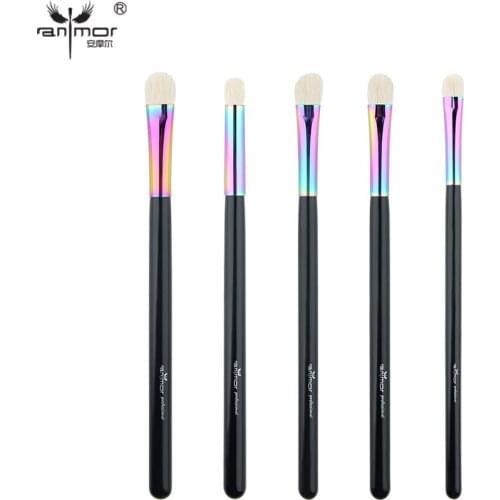 Anmor New Essential Eye Shadow Brush Set Rainbow High Quality Goat Hair Makeup Brushes Blending Make Up Brushes Top Quality
